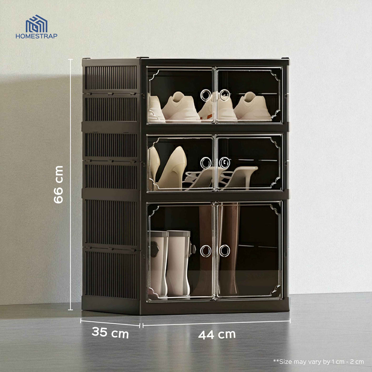 Shoe Stack Foldable Shoe Storage with Wheels