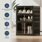 Shoe Stack Foldable Shoe Storage with Wheels