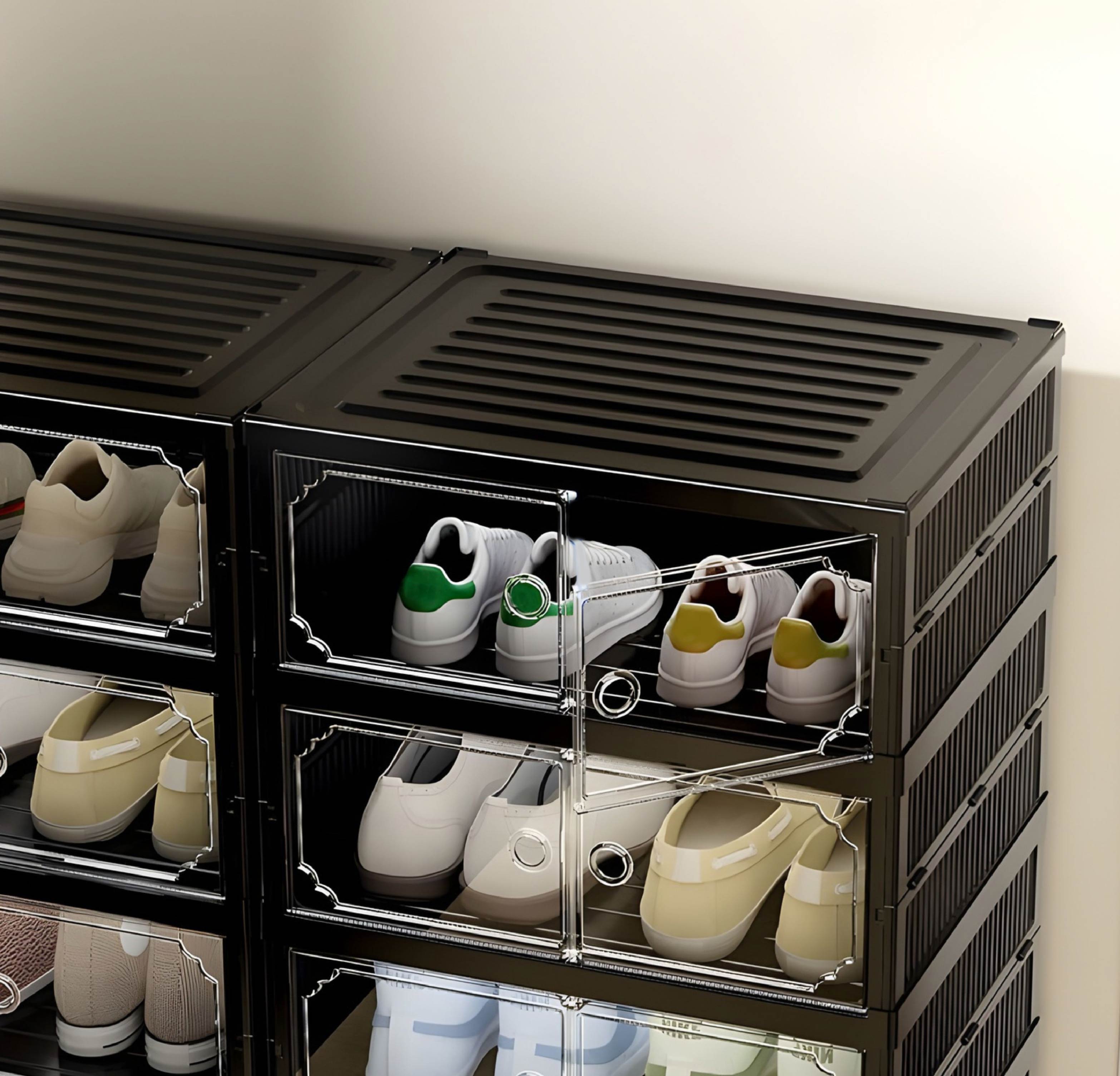 Shoe Stack Foldable Shoe Storage with Wheels