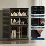 Shoe Stack Foldable Shoe Storage with Wheels