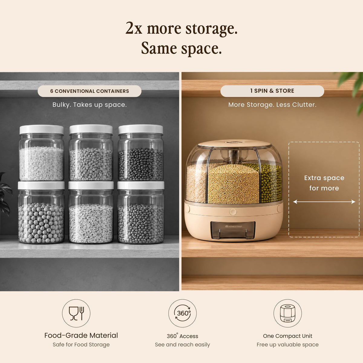 Spin & Store Grain Organizer