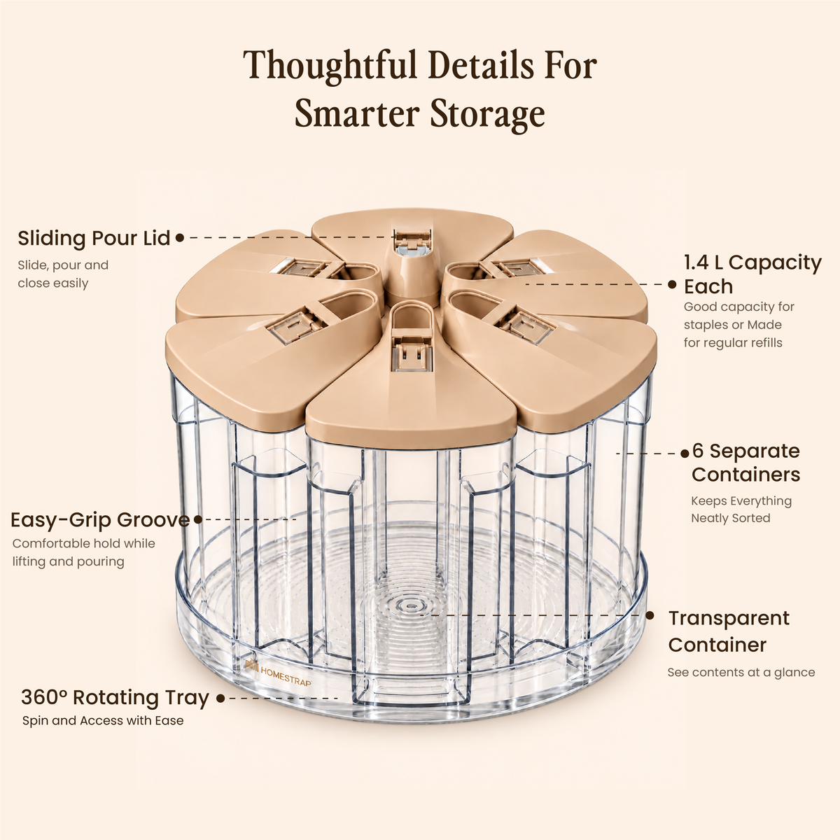 Spin & Pick – 6-Container Rotating Grain Organizer