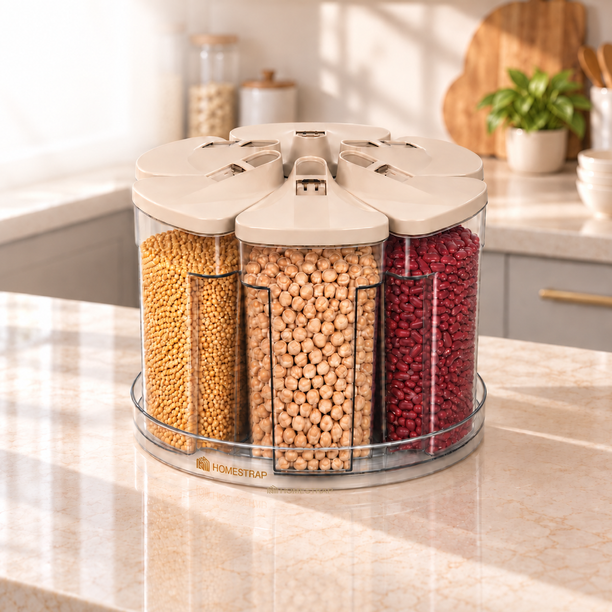 Spin & Pick – 6-Container Rotating Grain Organizer