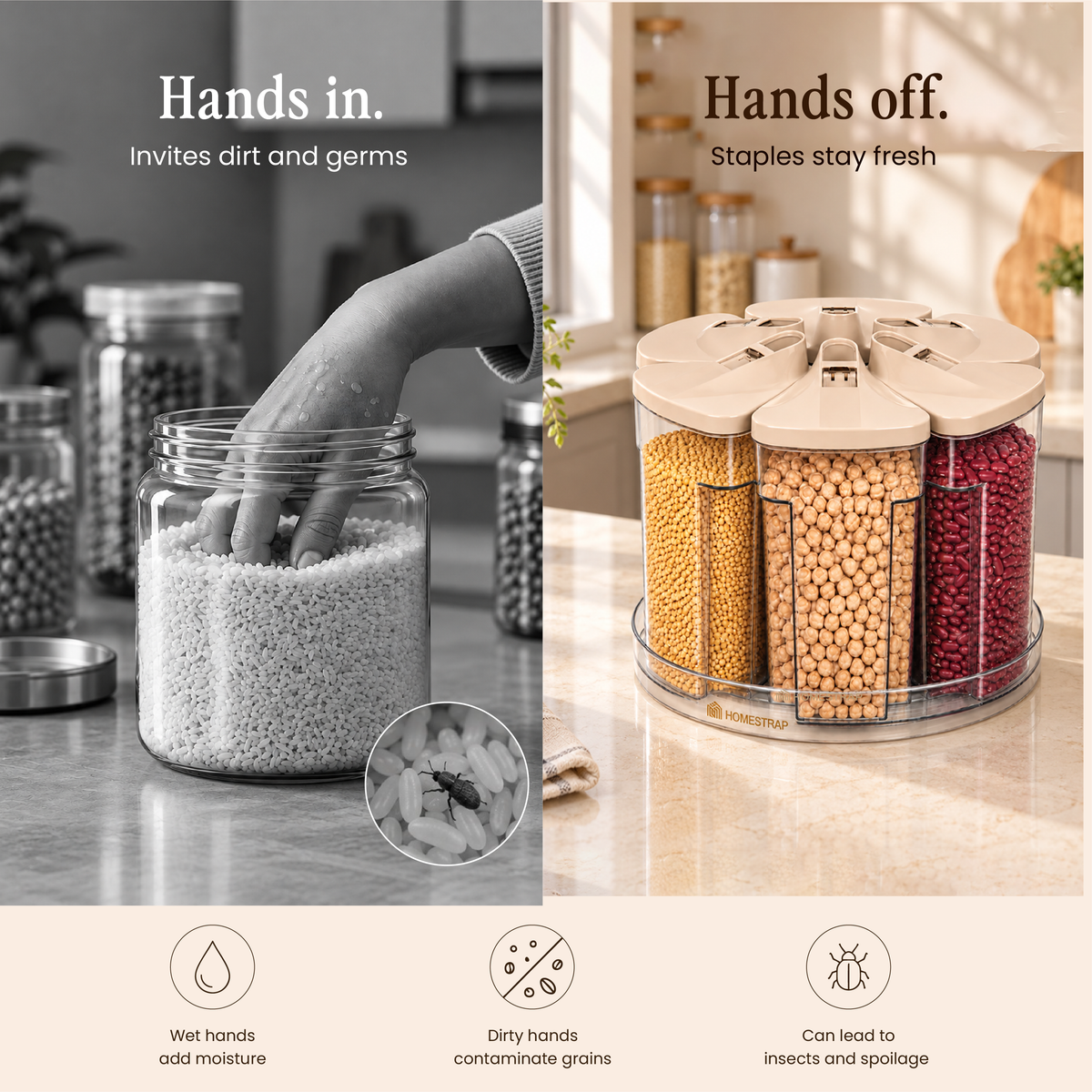 Spin & Pick – 6-Container Rotating Grain Organizer