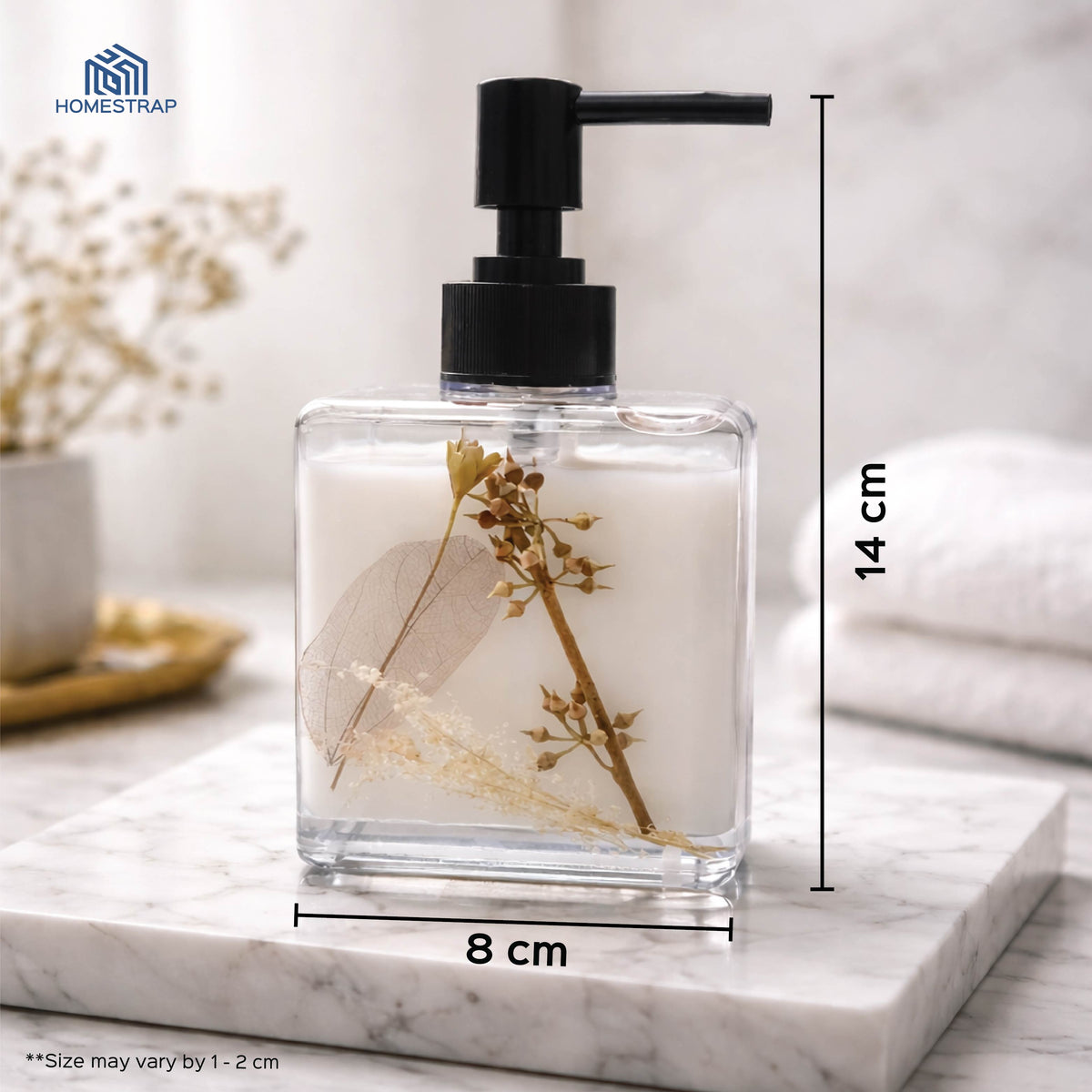 Transparent Liquid Soap Dispenser with Leaf Design - Homestrap