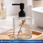 Transparent Liquid Soap Dispenser with Leaf Design - Homestrap