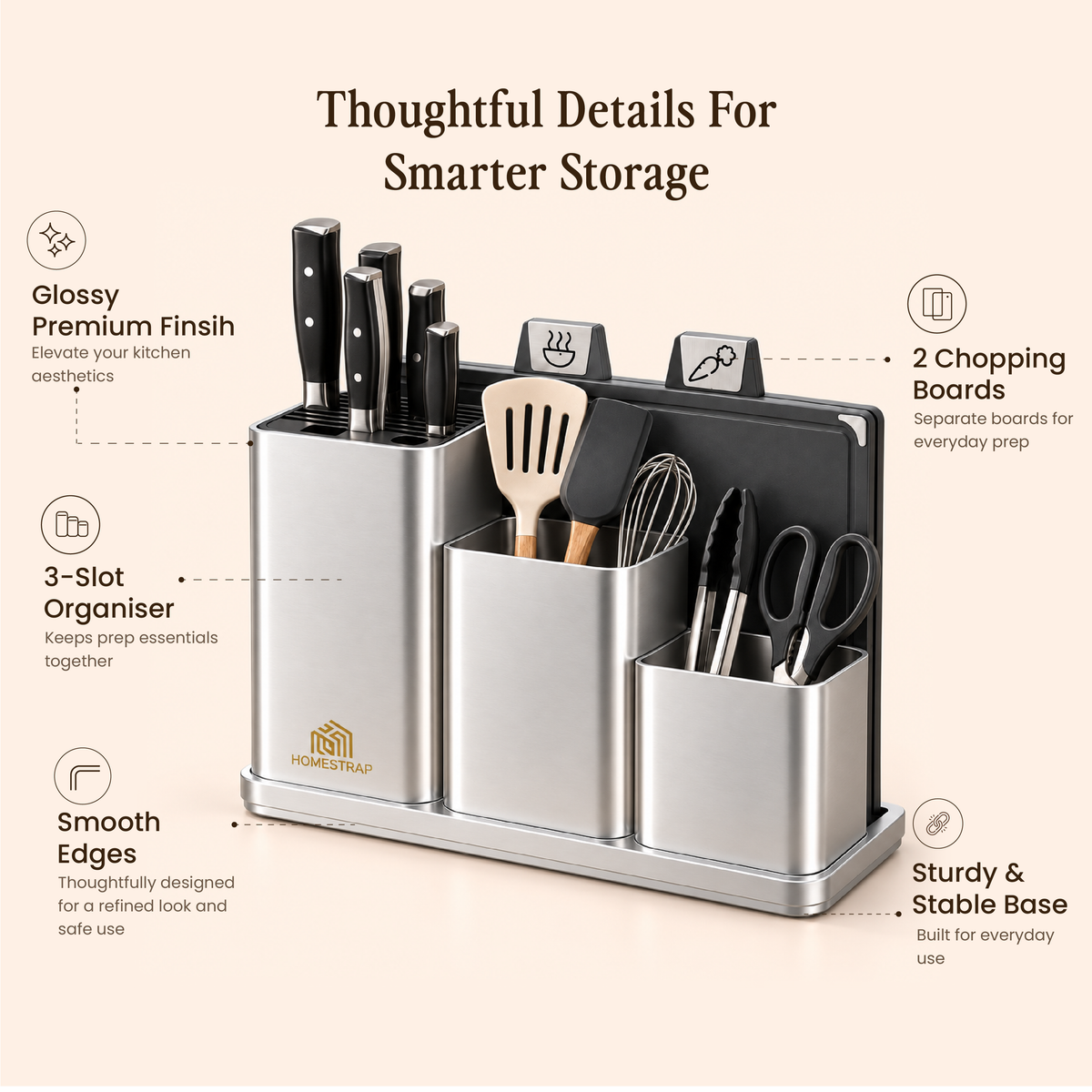 The Chef’s Stand – Chopping Board & Utensil Organizer