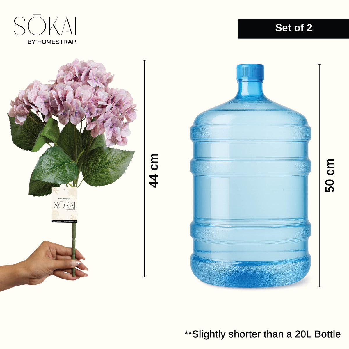 Sokai Hydrangea Flower Ball Stems - Set of 2 - Homestrap
