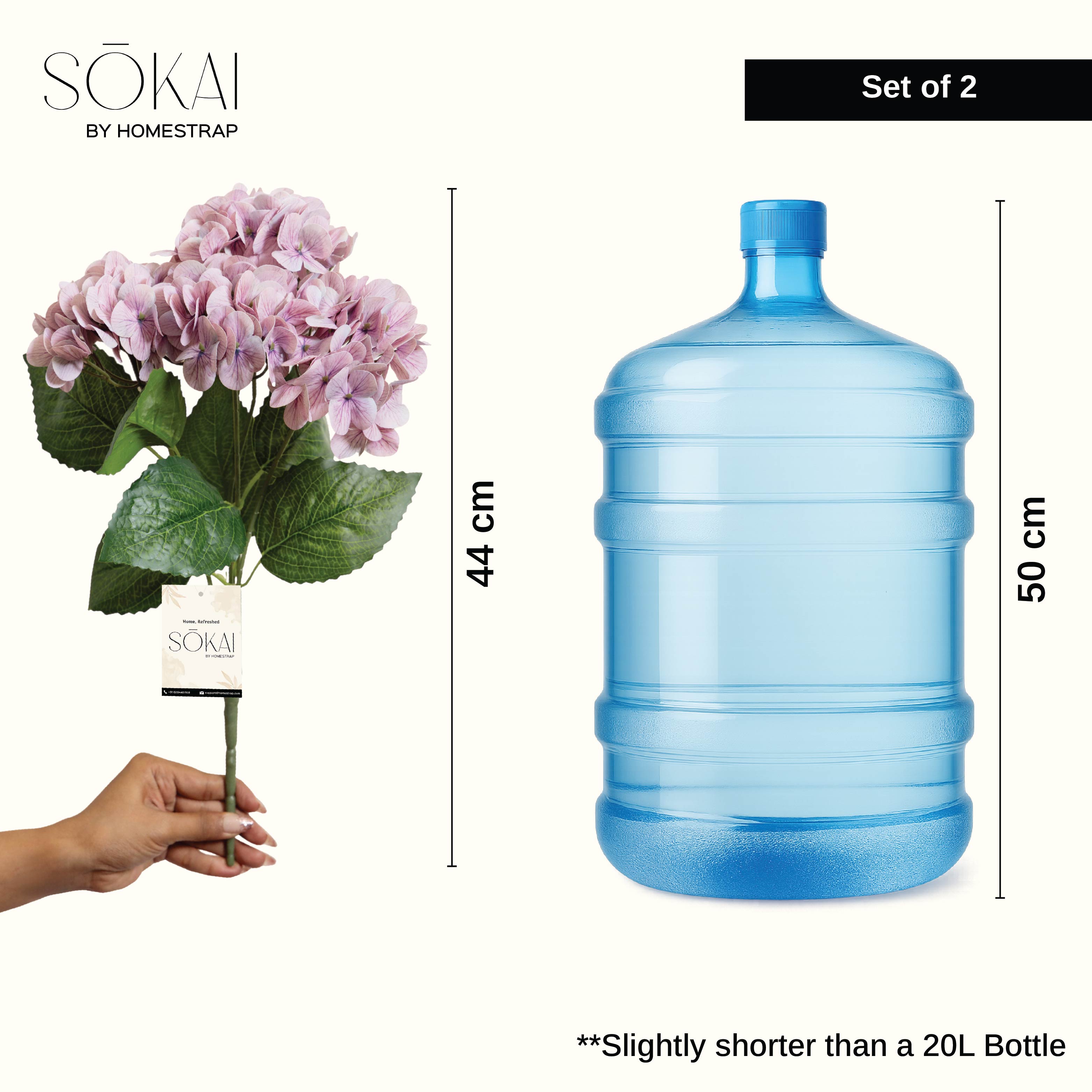Sokai Hydrangea Flower Ball Stems - Set of 2