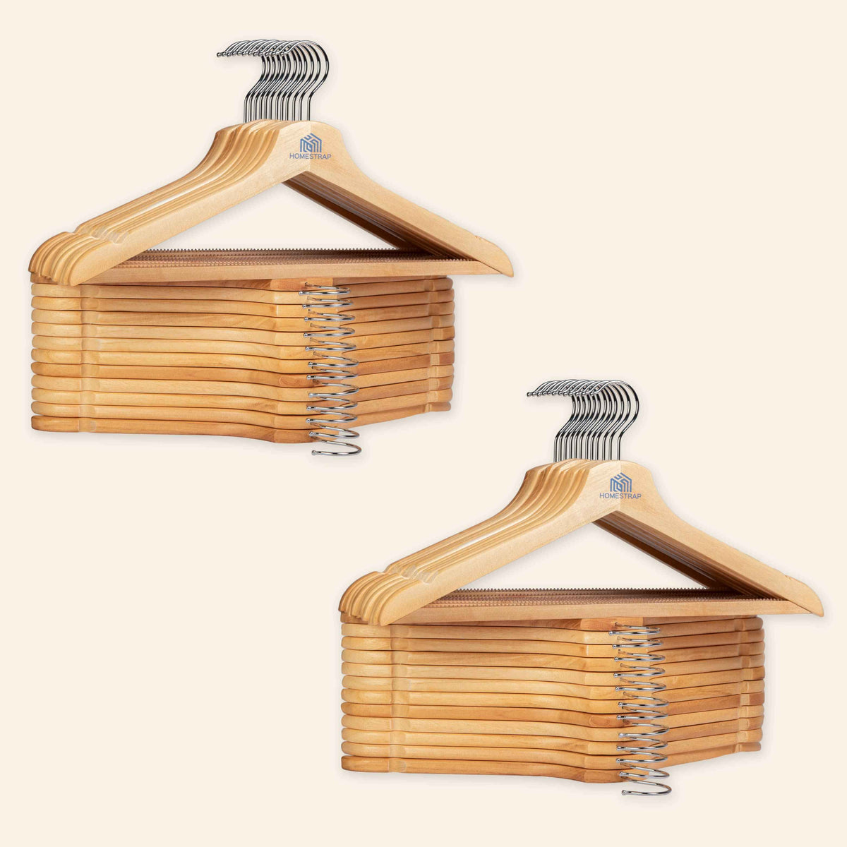 Premium Wooden Anti-Slip Hanger |  Wooden Anti-Slip Silicone Teeth Hanger