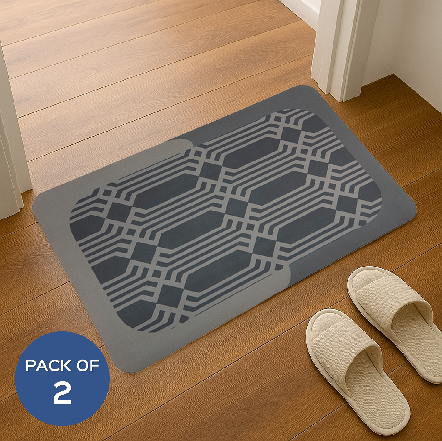 Dual-Tone Anti Slip Floor Mat Set of 2