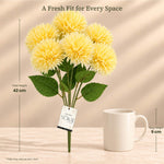 Butter Yellow Pom Pom Artificial Flower Bunch