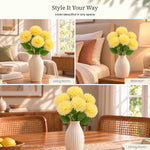 Butter Yellow Pom Pom Artificial Flower Bunch