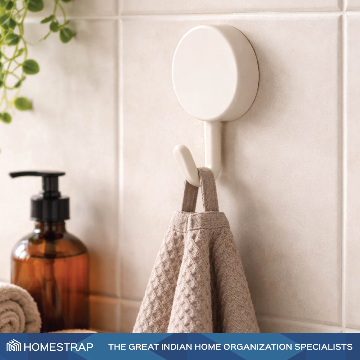 Round Self Adhesive 2 Wall Hooks|Set of 2 - Homestrap