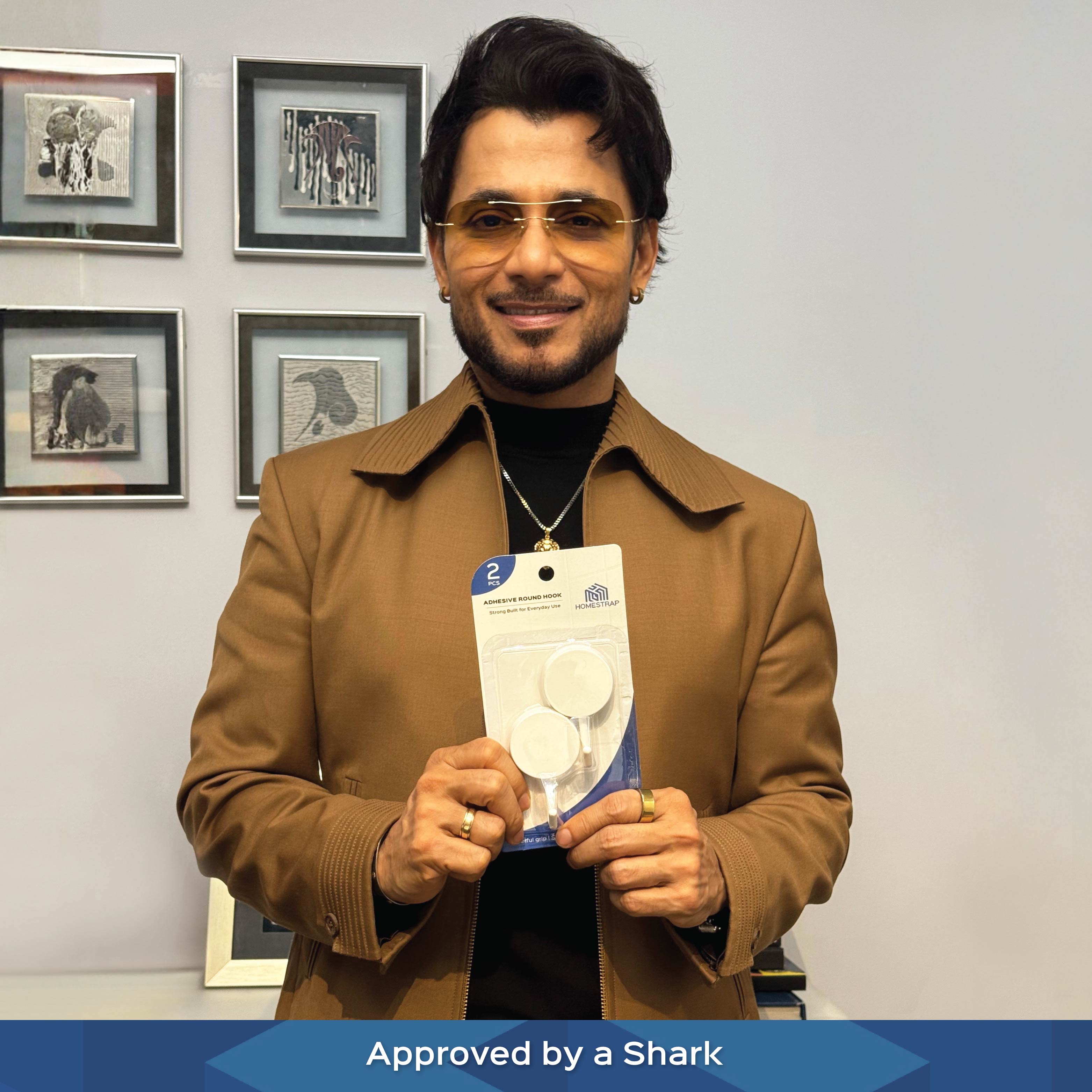 Round Self Adhesive 2 Wall Hooks|Set of 2