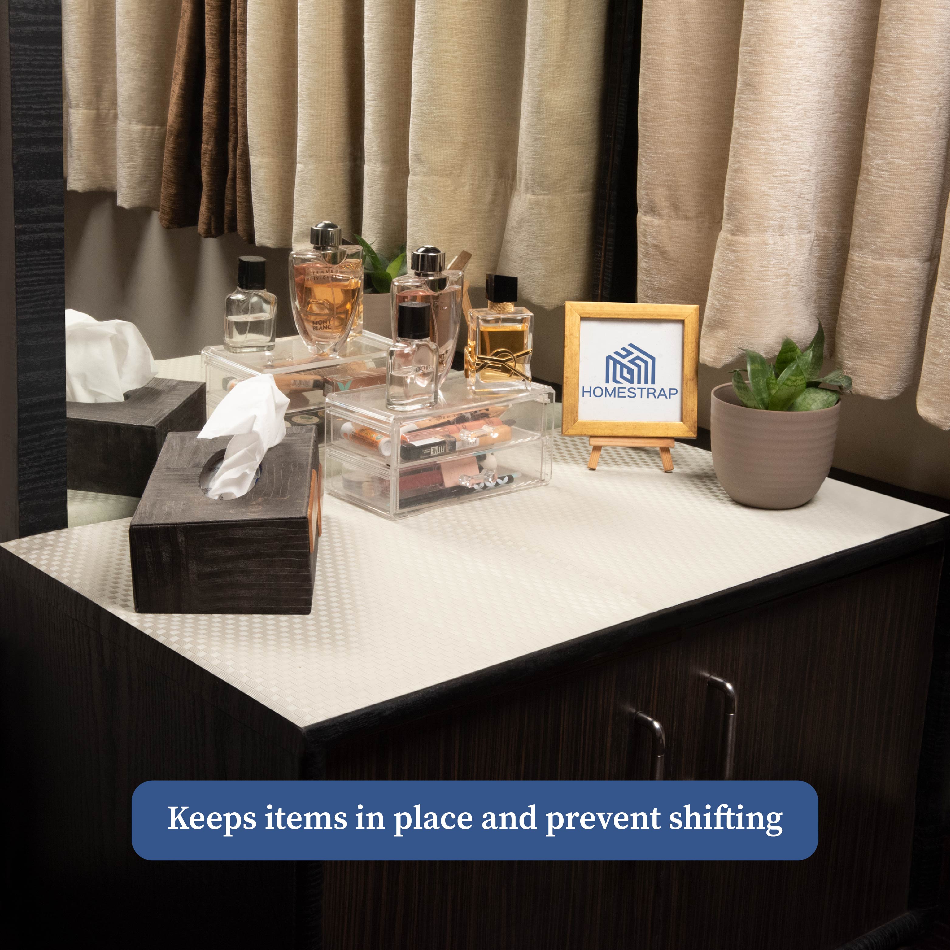 Anti-Slip Checks Shelf Mat