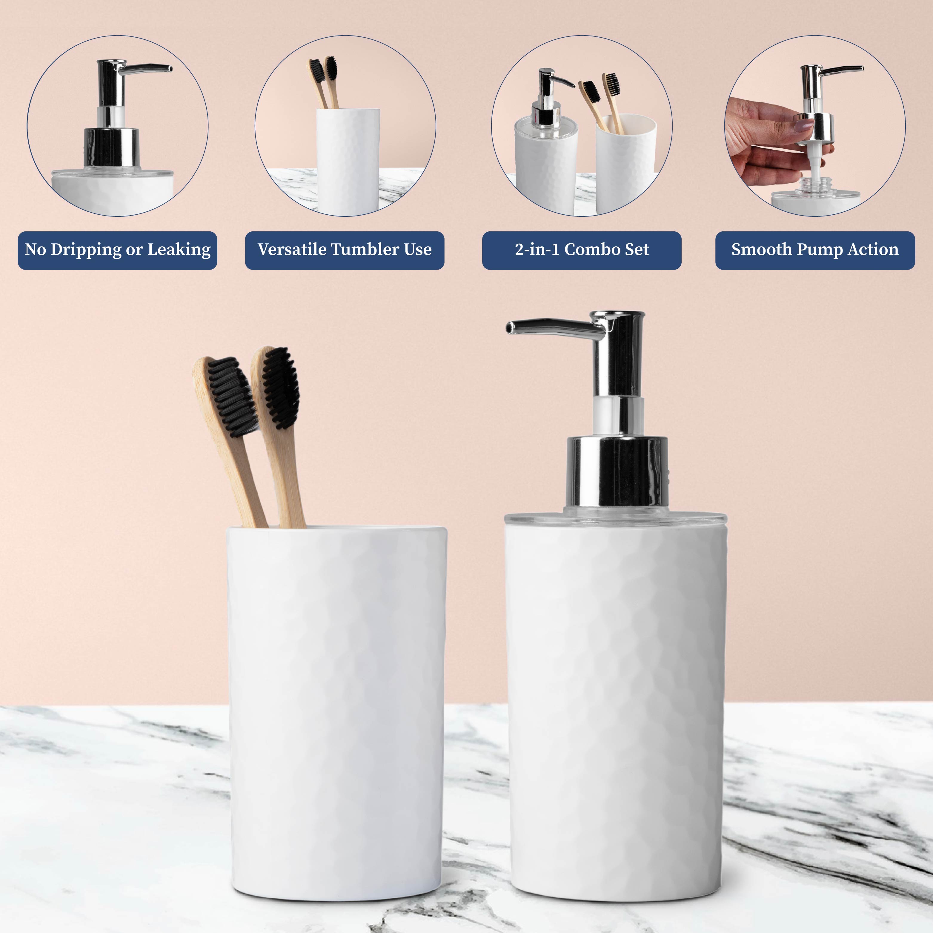 Soap Dispenser and Tumbler Set