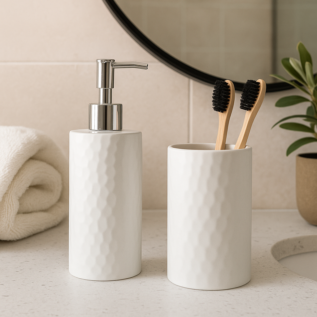 Soap Dispenser and Tumbler Set