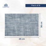 Blue Textured PVC Table Placemats Set of 6