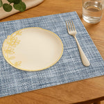 Blue Textured PVC Table Placemats Set of 6