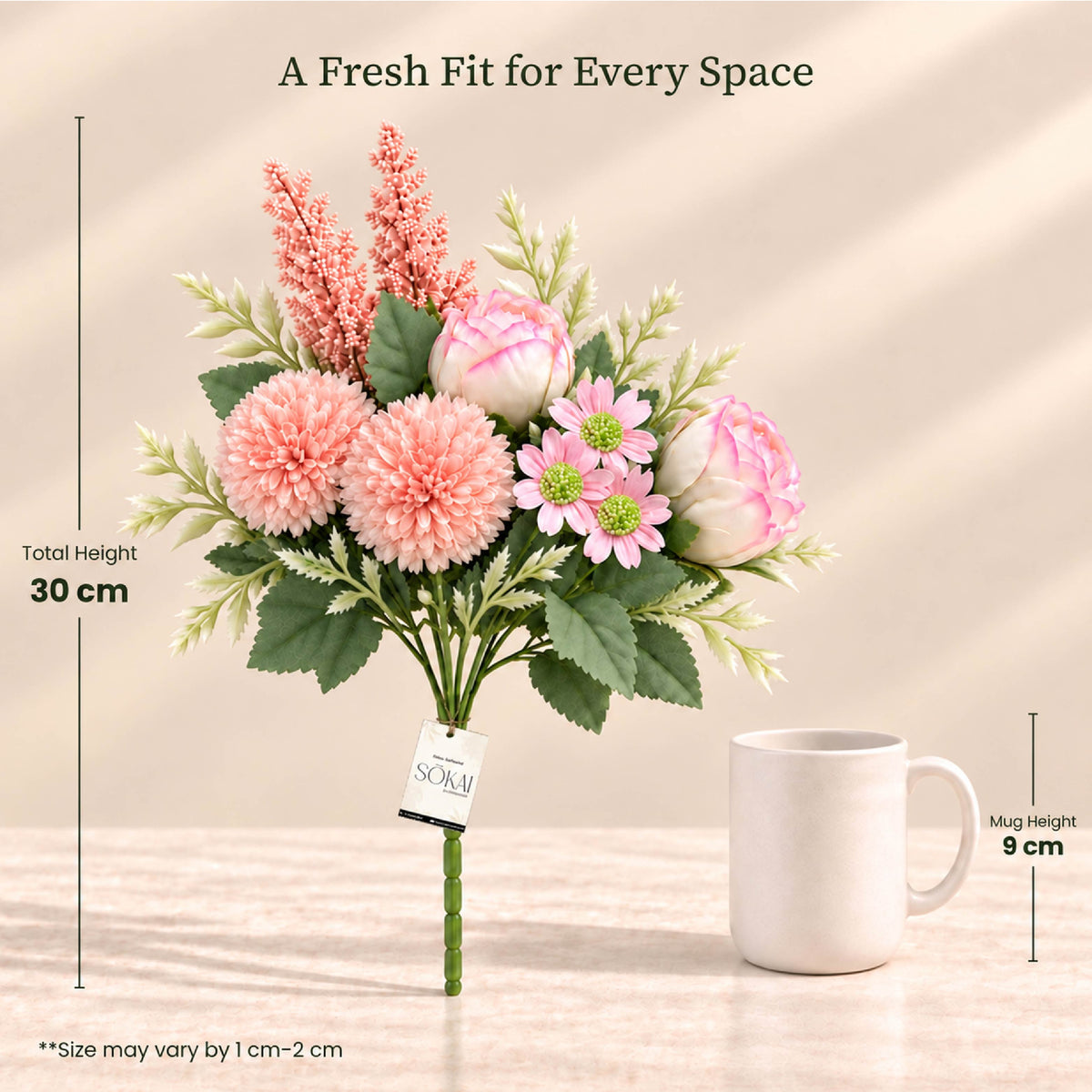 Blush Garden Mixed Artificial Flower Bouquet