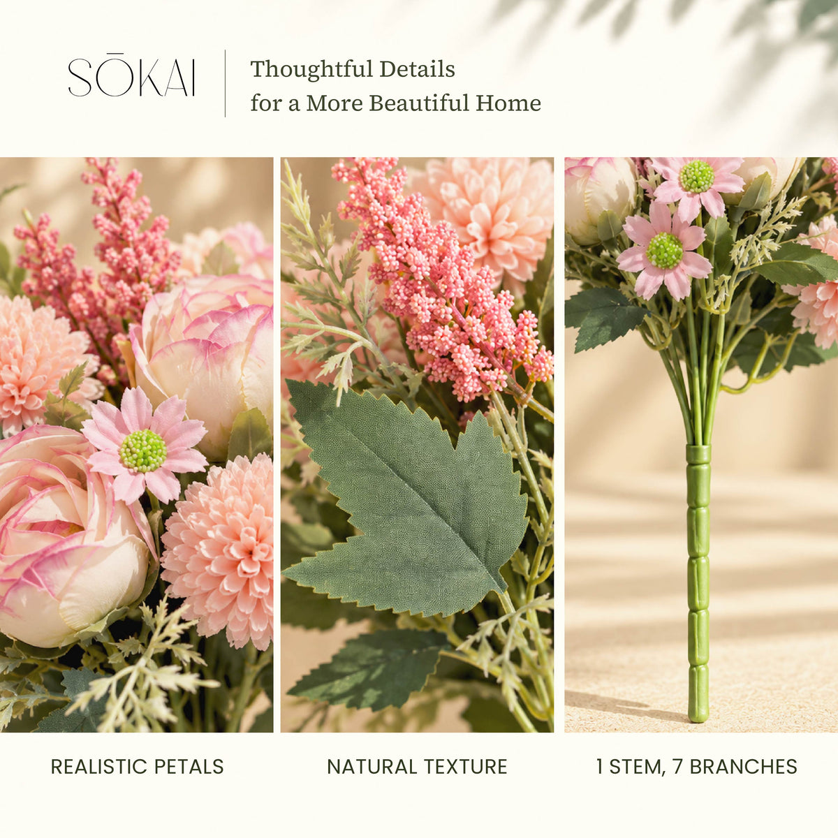Blush Garden Mixed Artificial Flower Bouquet