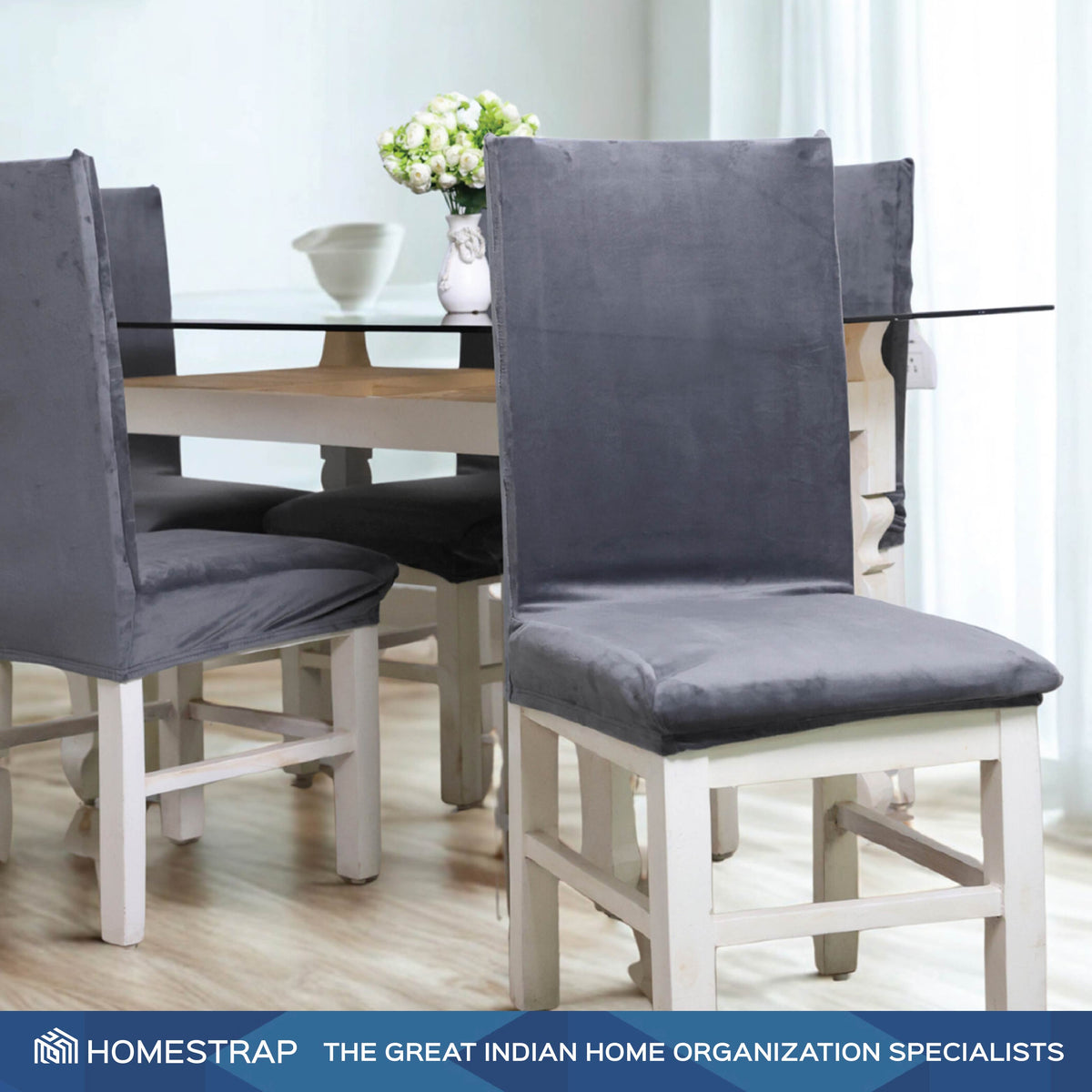 Velvet Stretchable Chair Cover - Homestrap