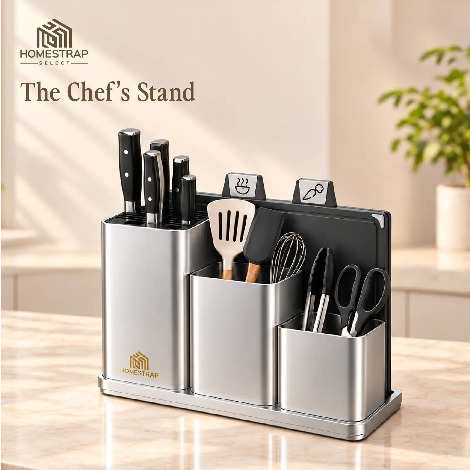The Chef’s Stand – Chopping Board & Utensil Organizer