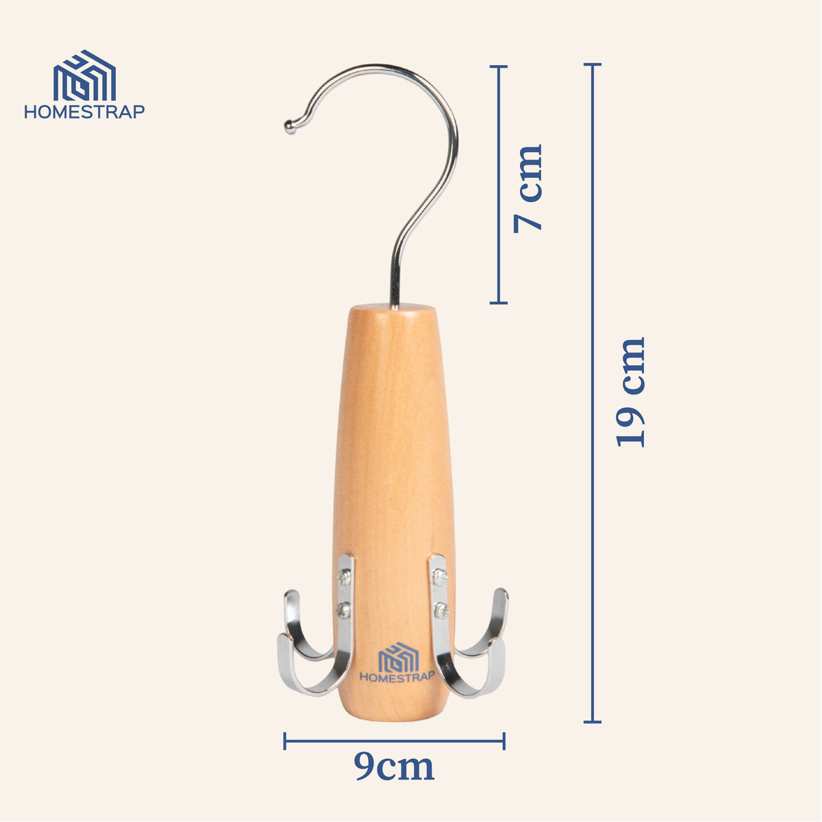 Wooden 4 in 1 Hook Hanger for Tie (Set of 2) - Homestrap