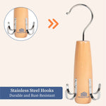 Wooden 4 in 1 Hook Hanger for Tie (Set of 2)