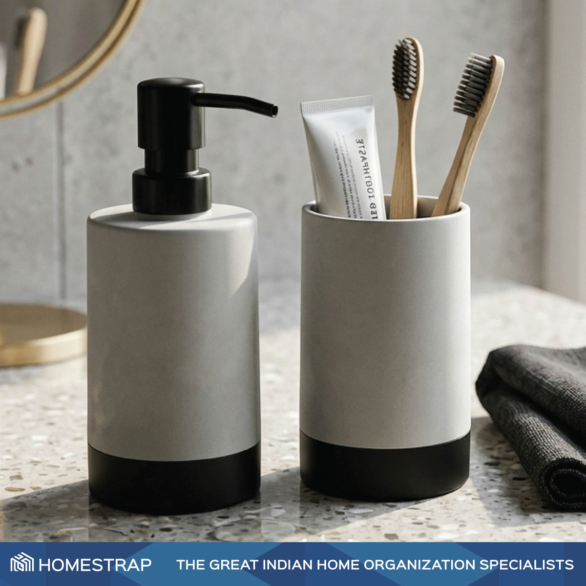 Dual Tone Soap Dispenser & Tumbler Set - Homestrap