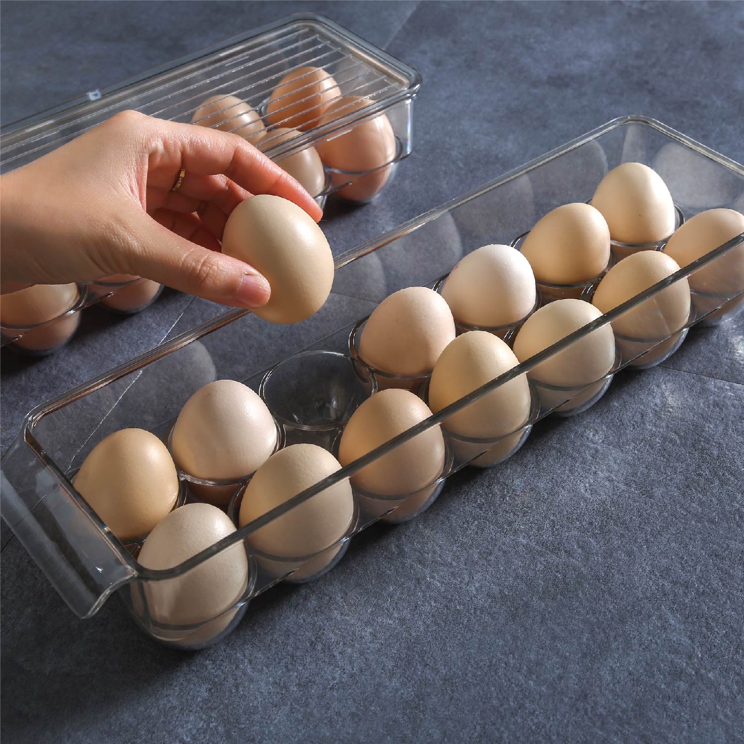 14 Compartments, Eggs Storage Box with lid