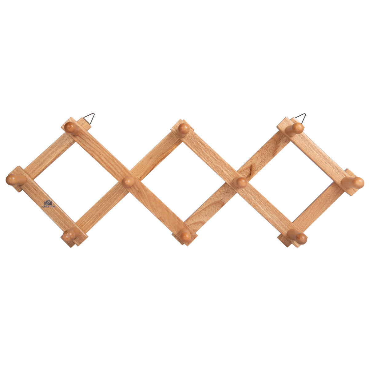 Wooden 10 Hook Expandable Wall Hanger - Homestrap