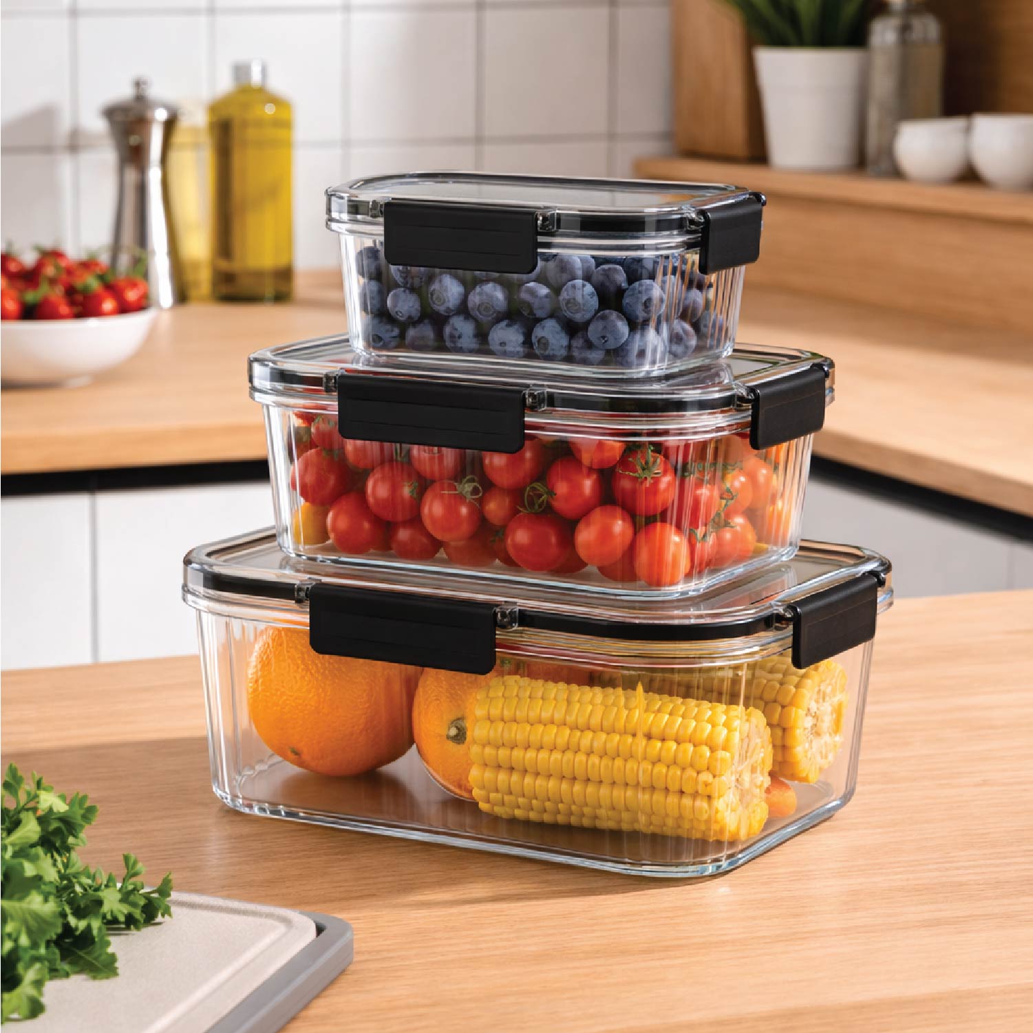 Multipurpose Airtight Food Storage Containers Set of 3 - Homestrap