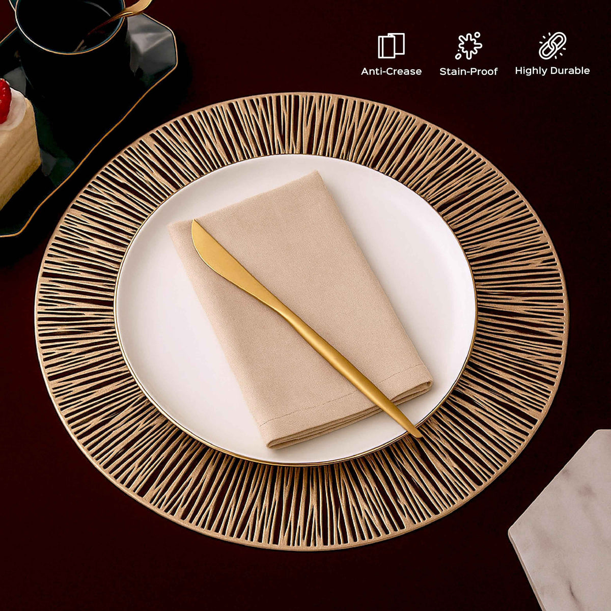 Decorative Round Dinning Table Placemats Set of 6