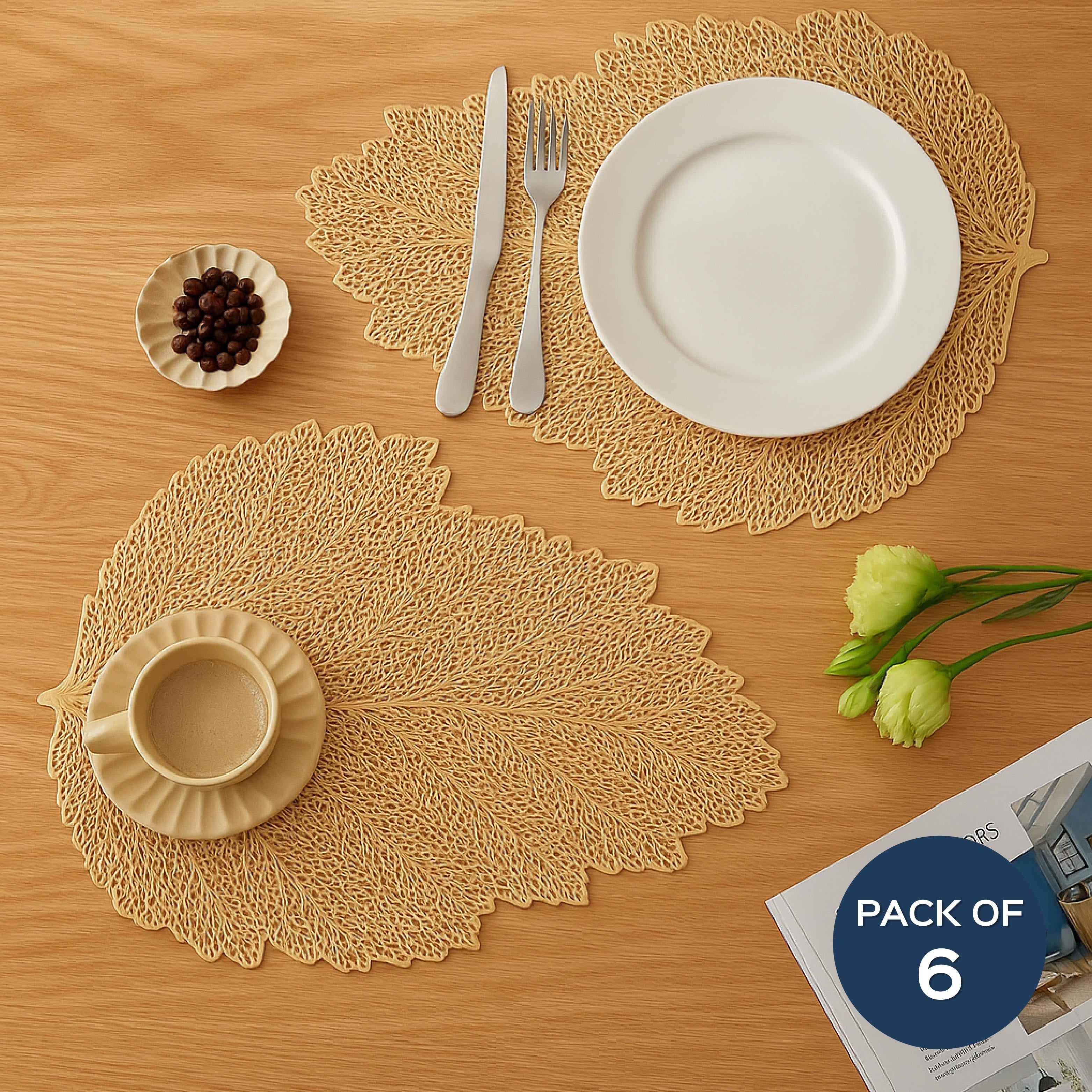 Leaf Dining Table Placemats Set of 6
