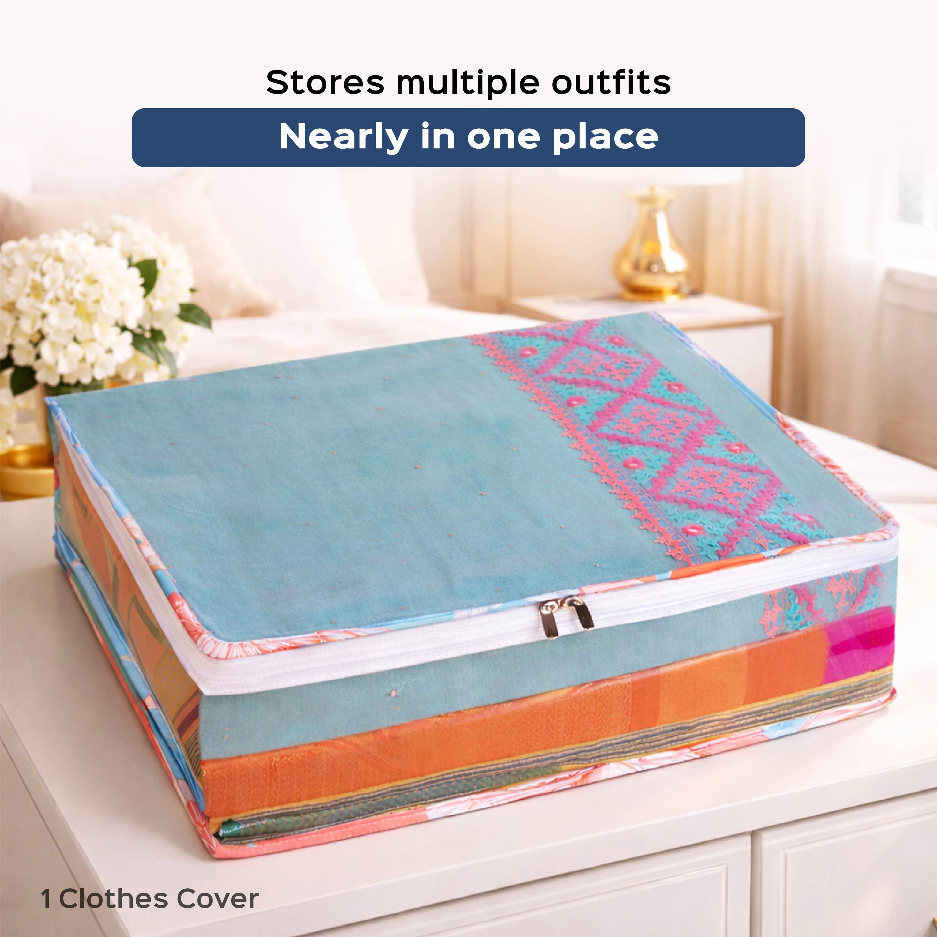 Gulmohar Cloth Organizer Set –  4 Piece Premium Bridal & Wardrobe Storage Combo