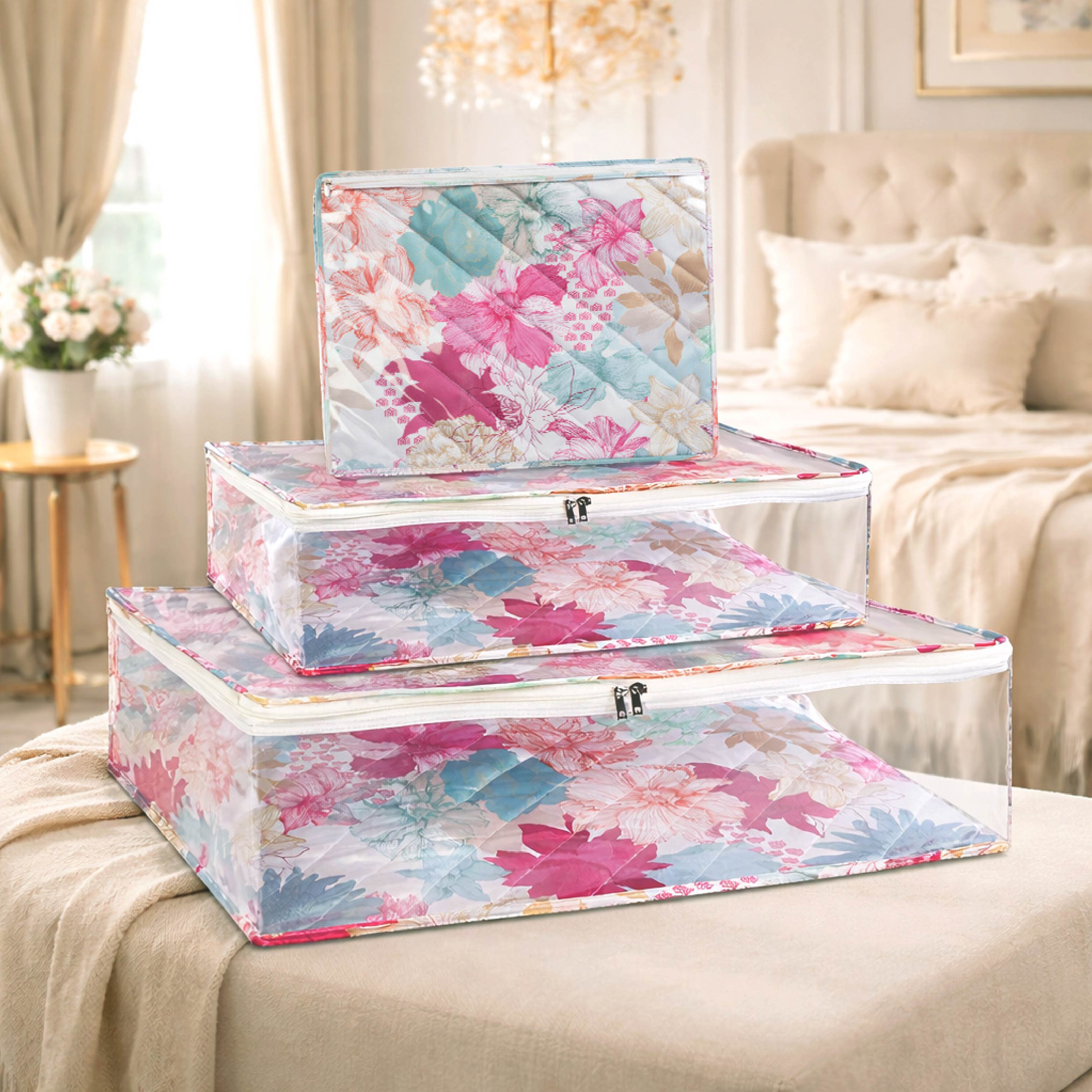 Gulmohar Cloth Organizer Set –  4 Piece Premium Bridal & Wardrobe Storage Combo