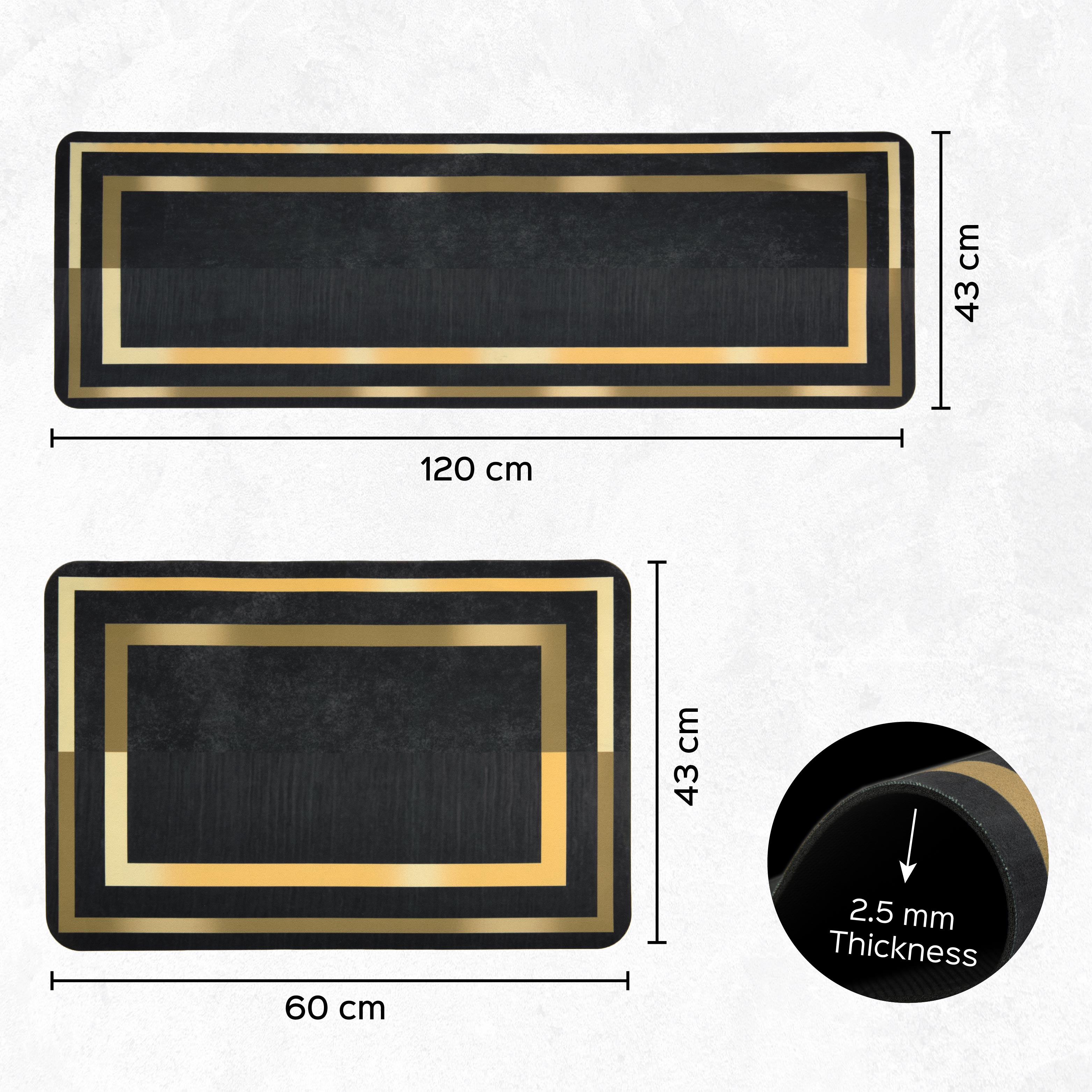 Absorbent Anti Skid Kitchen Floor Mat Set of 2