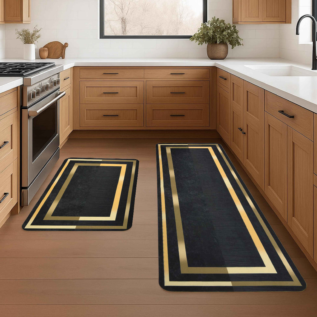 Absorbent Anti Skid Kitchen Floor Mat Set of 2