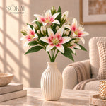 Soft Ivory Lily Artificial Flower Bunch
