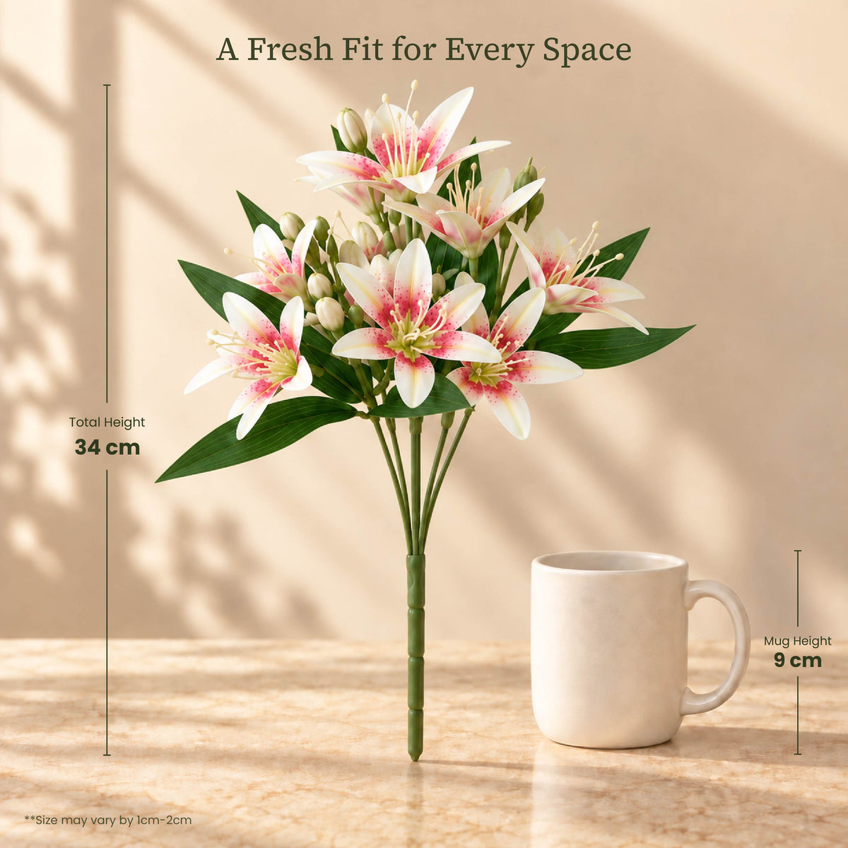 Soft Ivory Lily Artificial Flower Bunch