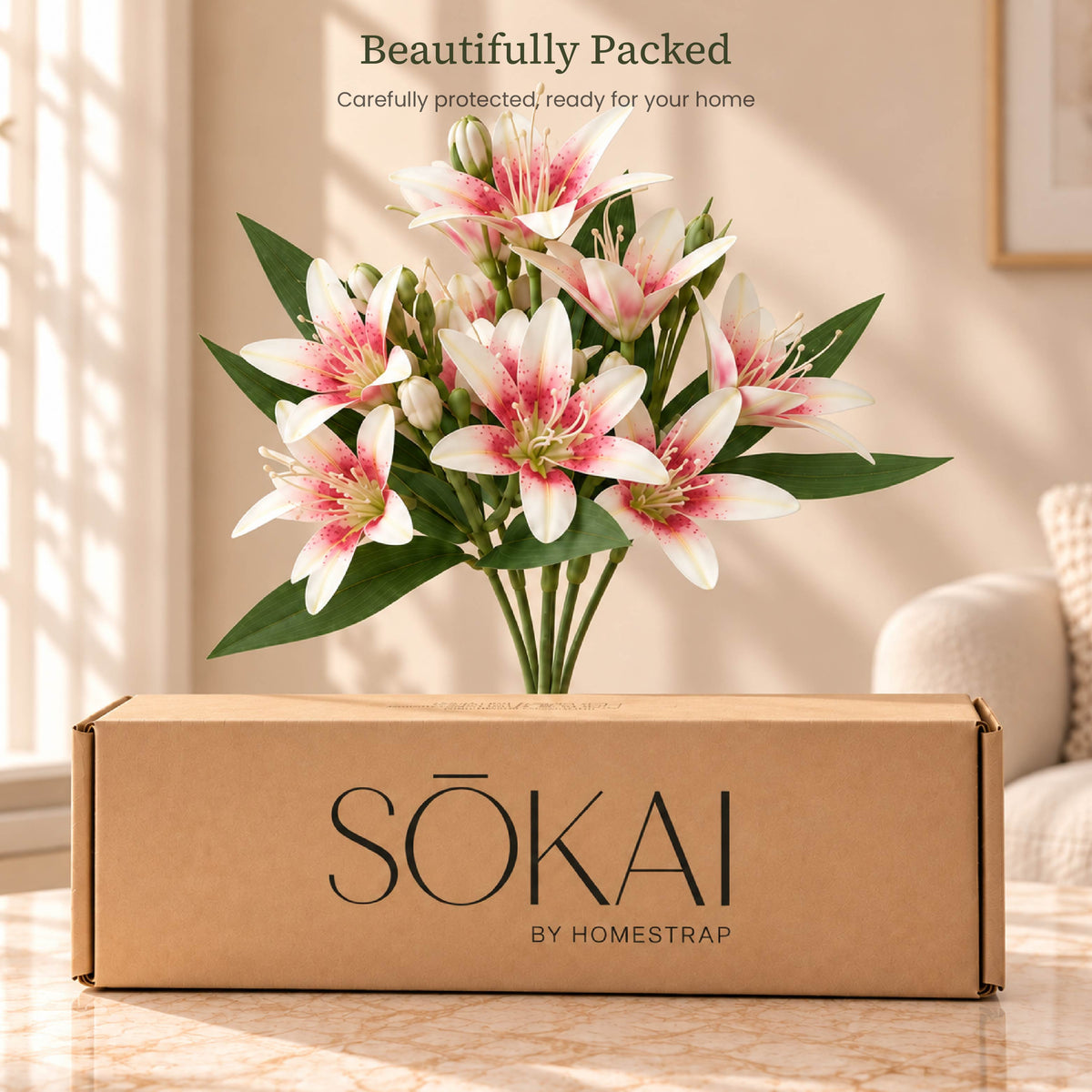 Soft Ivory Lily Artificial Flower Bunch