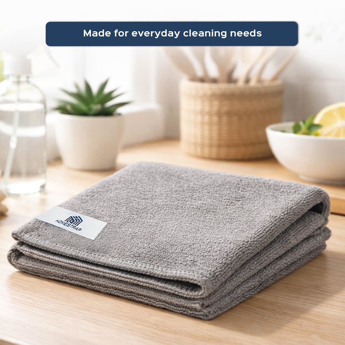 Grey Microfiber Cleaning Cloth Set of 2 - Homestrap