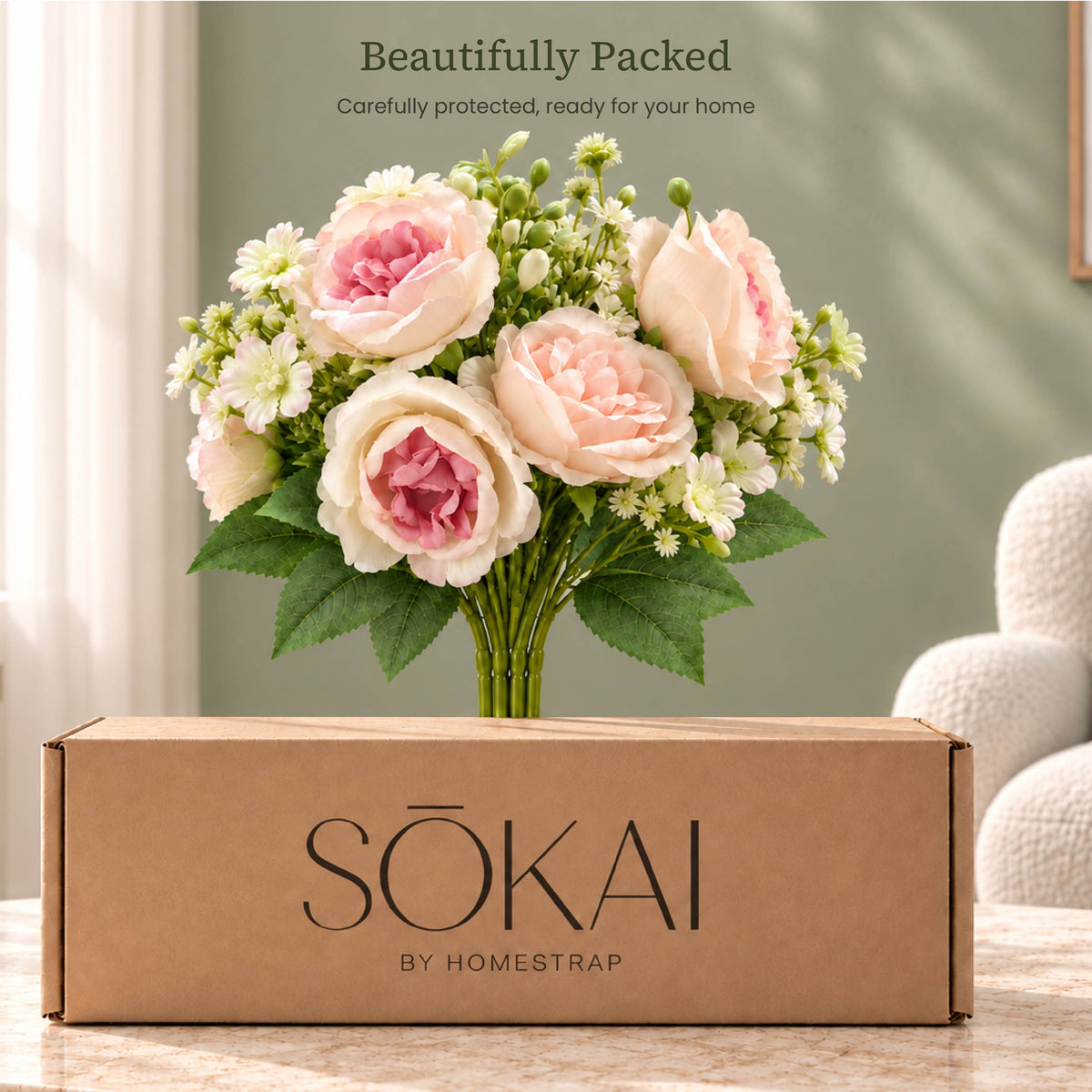 Pastel Garden Mixed Artificial Flower Bouquet