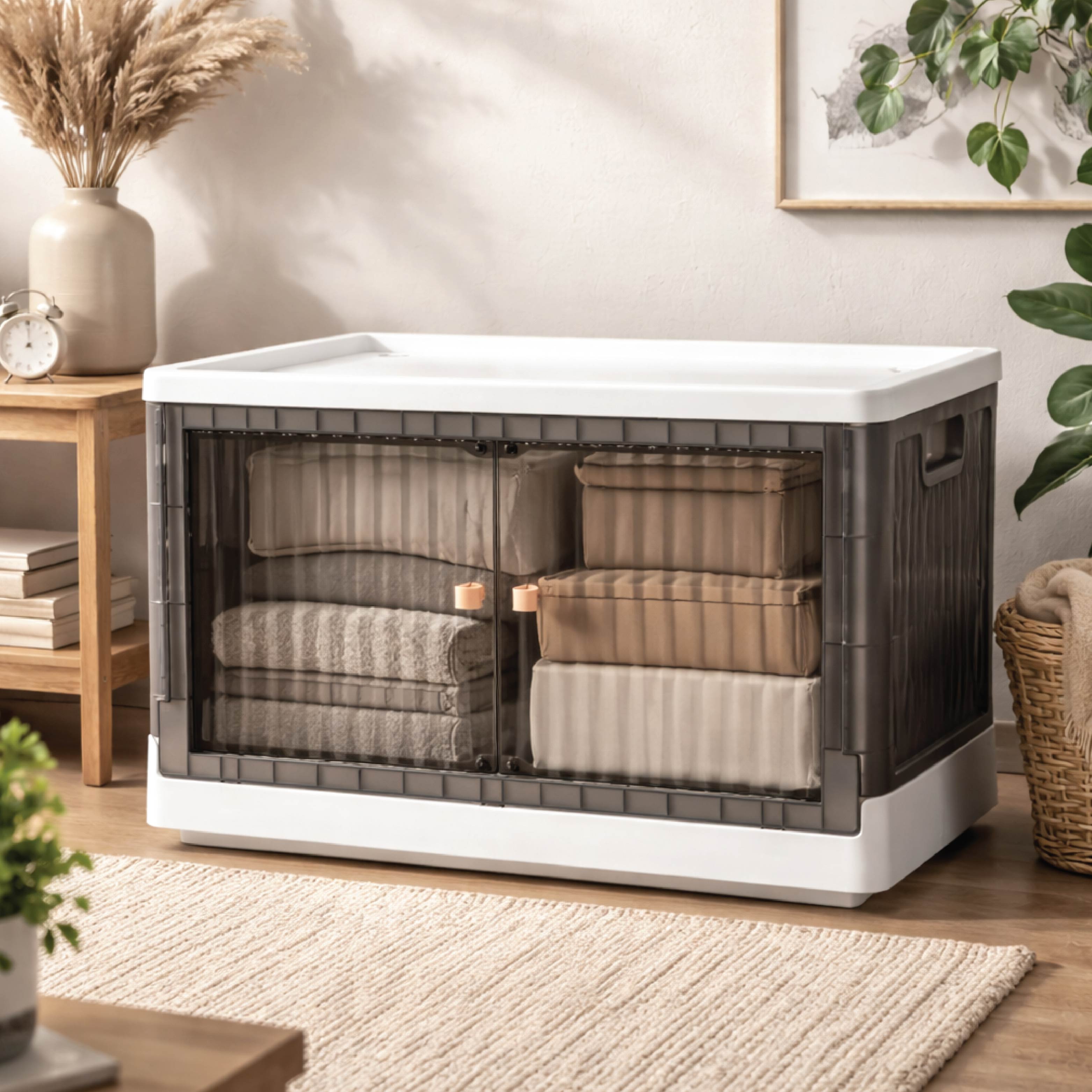 Rollin Stacker / Foldable Storage Box with Wheels (Large)