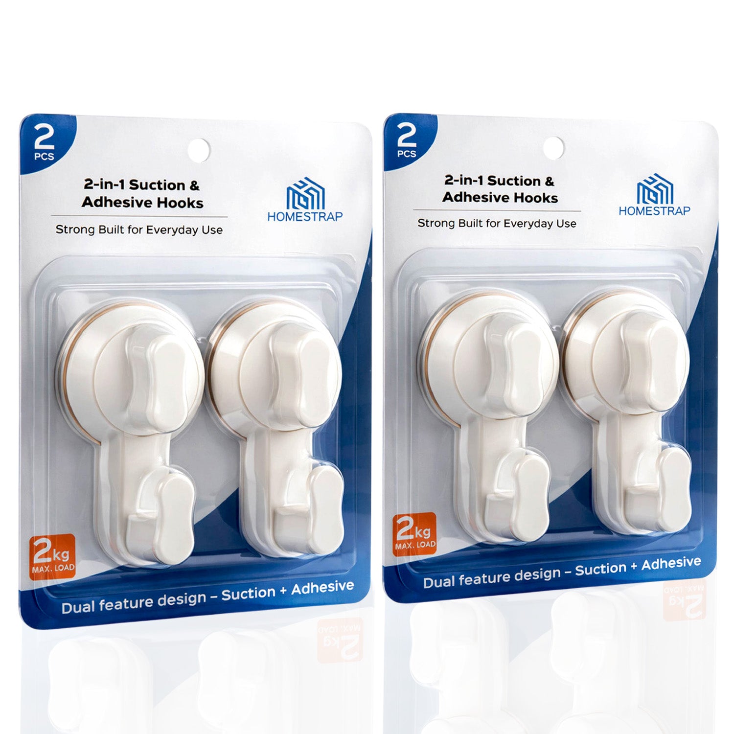 2-in-1 Suction & Adhesive Hooks|Set of 2