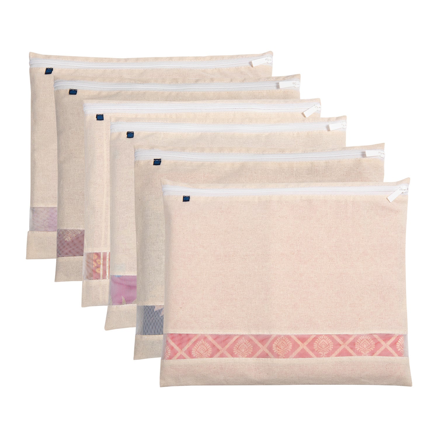 Cotton Saree Cover with Durable Mesh Window & Zipper Closure