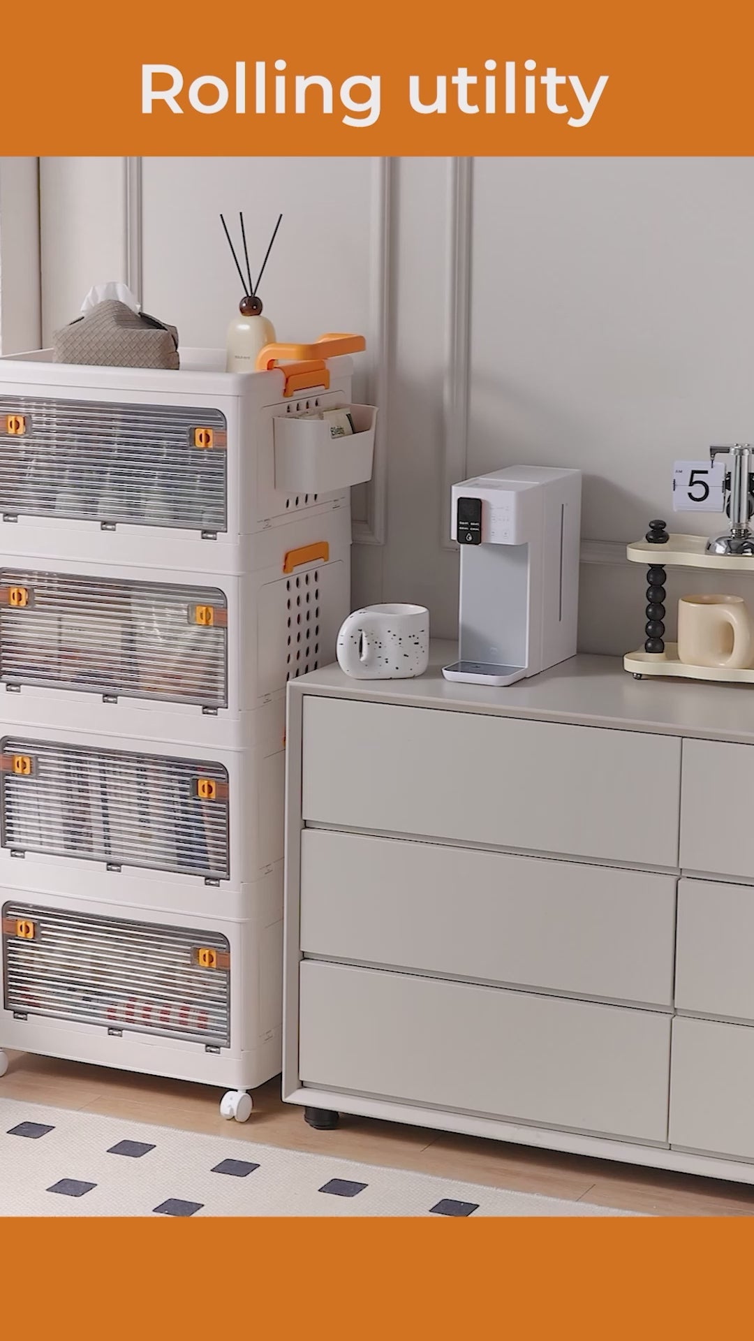 Rolling Utility Multipurpose Cabinet with Wheels