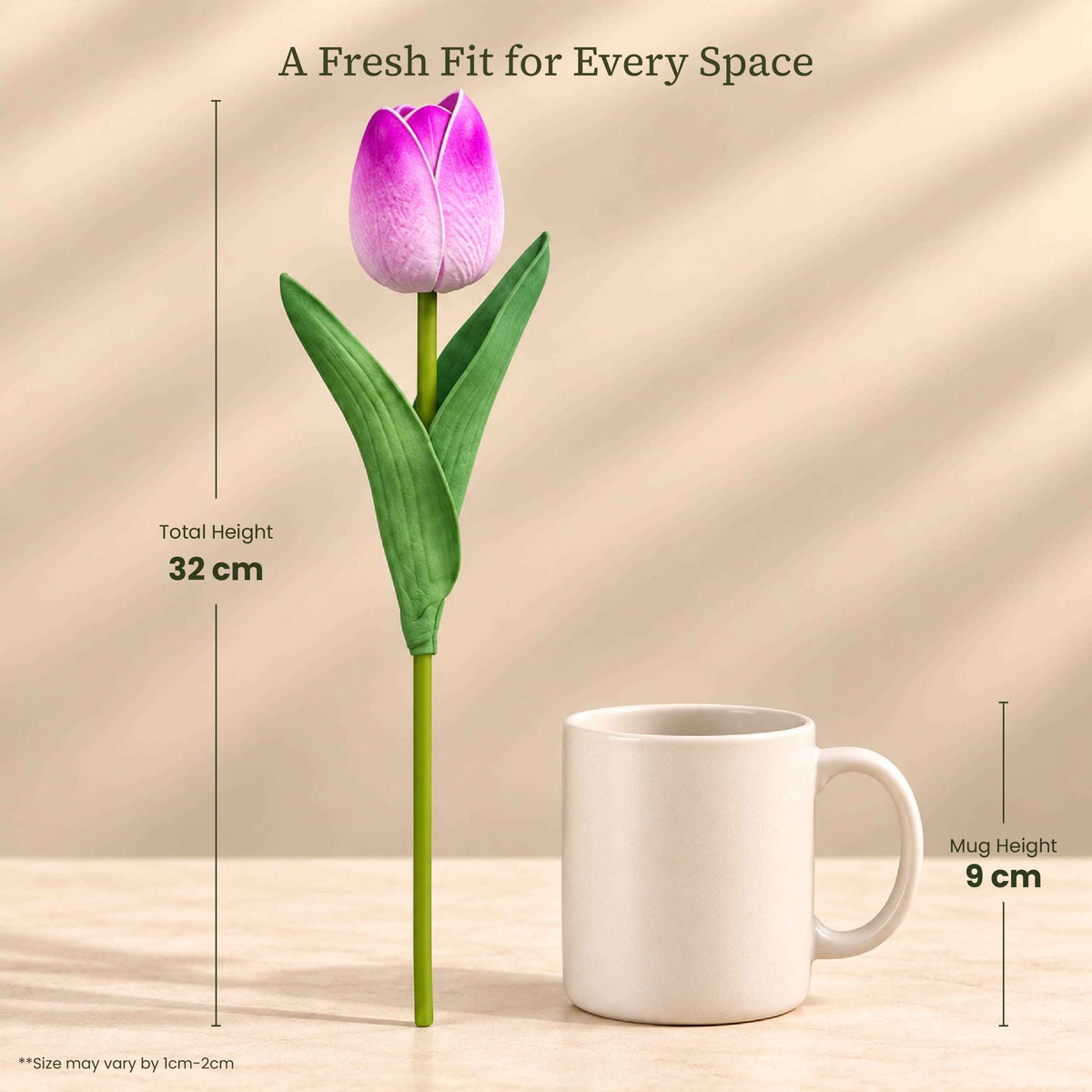 Purple Tulip Artificial Flower Stem
